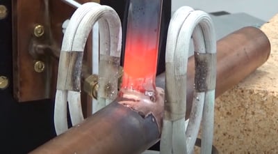 Induction brazing copper tubes