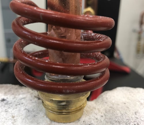 Induction brazing copper and brass