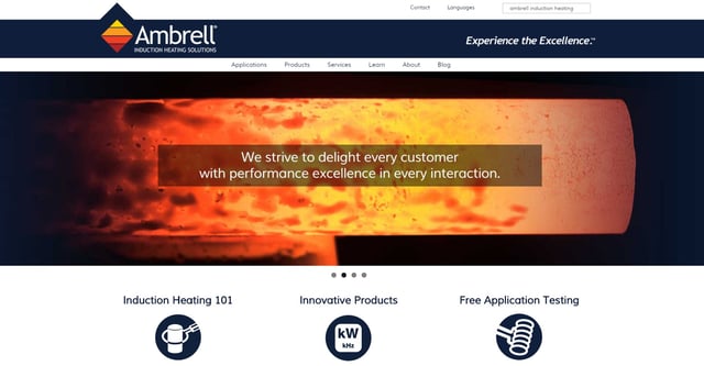 Image of the New Ambrell Website