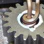 Shrink fit a steel gear onto a steel gear motor shaft