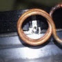 Soldering a copper tab on a speaker ring