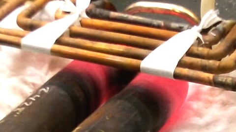 Bending a steel pipe with induction