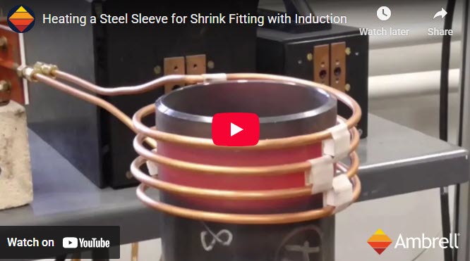 heating a steel  sleeve for shrink fitting