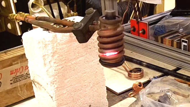 Heating titanium nuts with induction