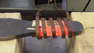 hot forging a magnetic steel part with induction