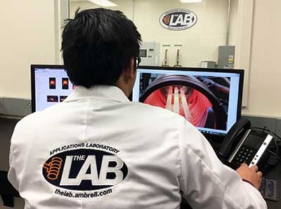 material scientist at work in the Ambrell Applications Lab