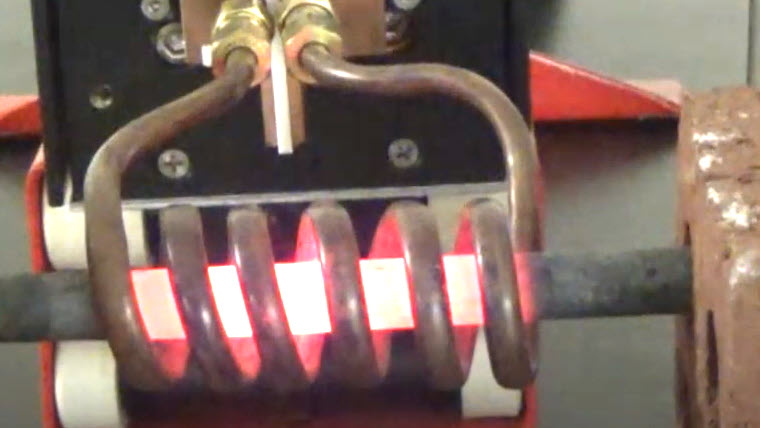 forging a rod with induction video #1