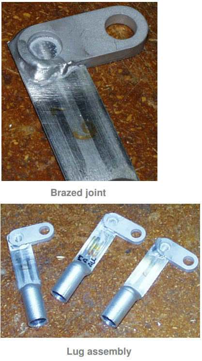 Brazing aluminum electrical lug assembly