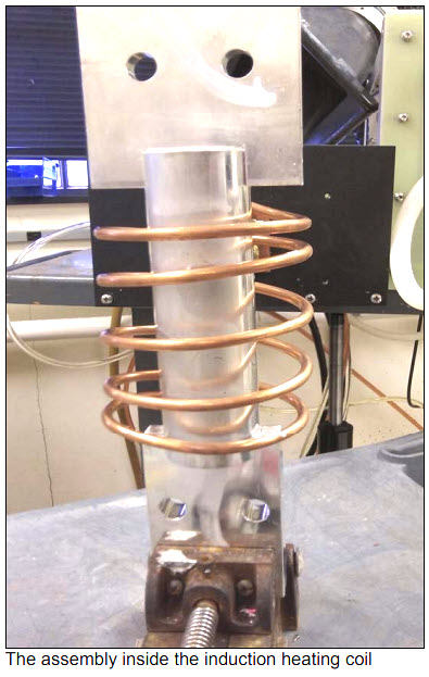 Preheating a copper rod and connector [epoxy curing]